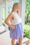 casual coastal blue poplin tank dress