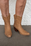 tan croc textured mid boot