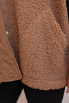 oversized brown sherpa teddy vest