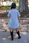 Karlie denim short sleeve dress