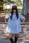 Karlie denim short sleeve dress