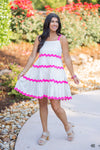 trending fashion ric rac scalloped pink dress