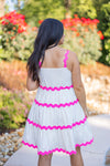 trending fashion ric rac scalloped pink dress