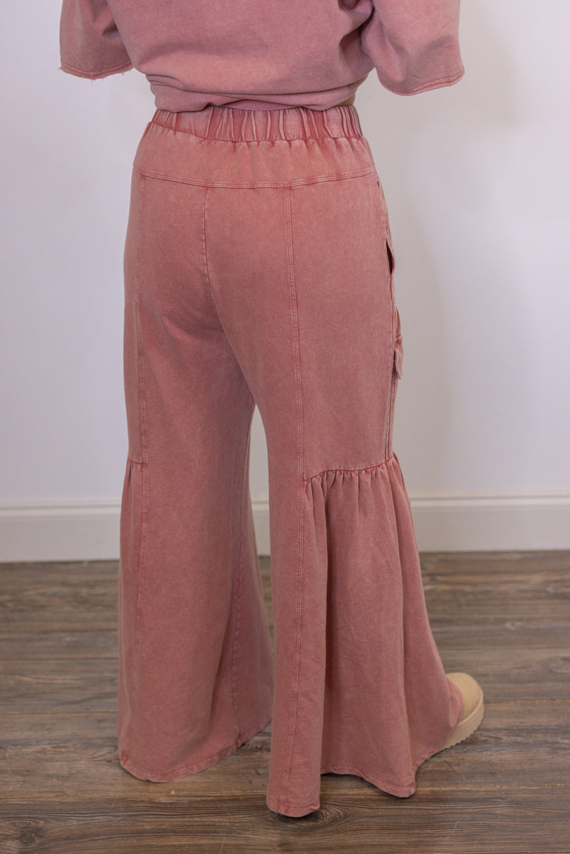 easel washed mauve pink lounge pant