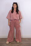 easel washed mauve pink lounge pant