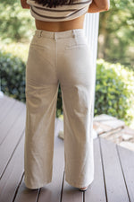 Entro Stone beige wide leg denim pants