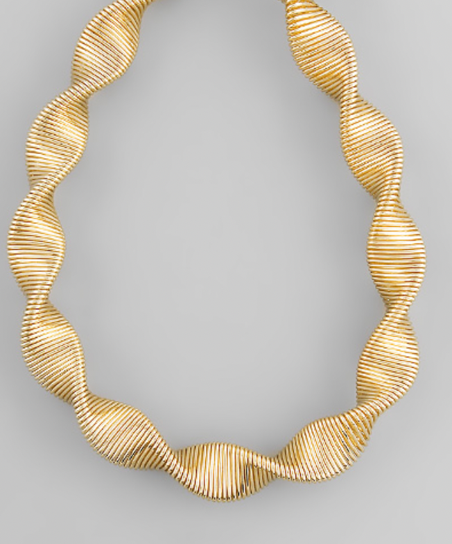 GOLD twist omega chain necklace