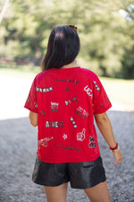 stewart simmons uga red sequin graphic tee