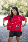 stewart simmons uga red sequin graphic tee