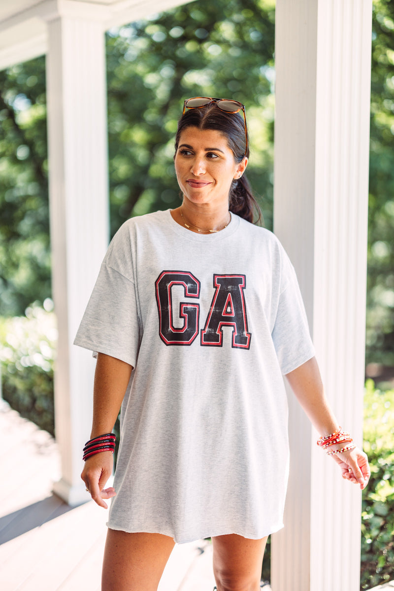 distressed vintage UGA gameday graphic tee