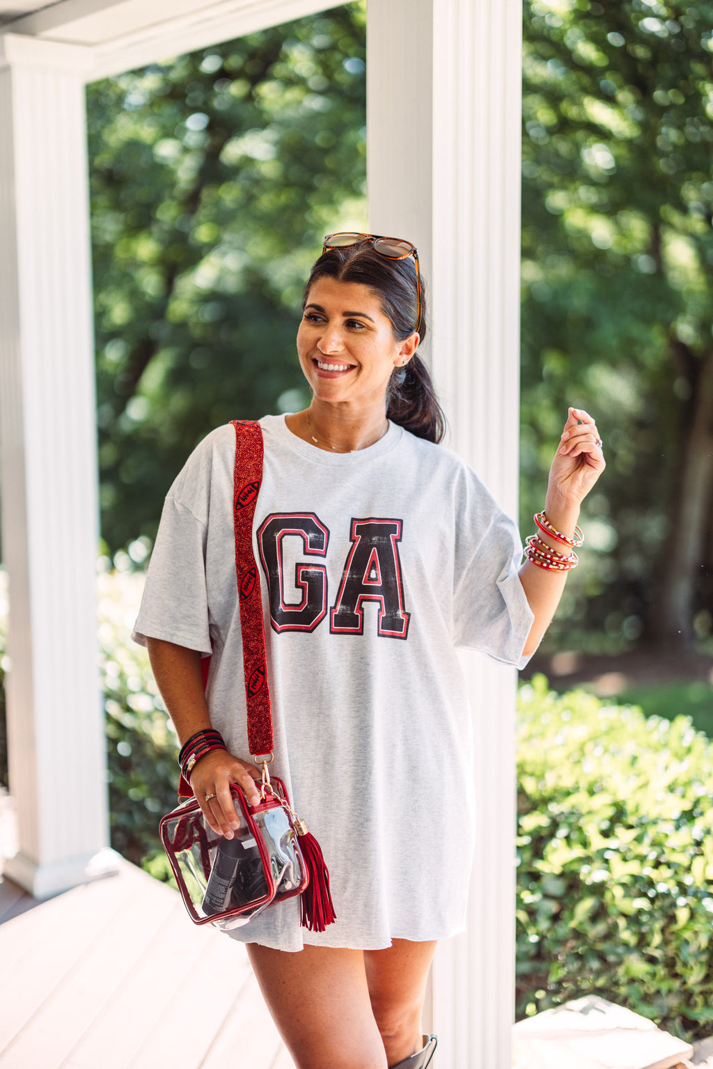 distressed vintage UGA gameday graphic tee