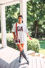 distressed vintage UGA gameday graphic tee