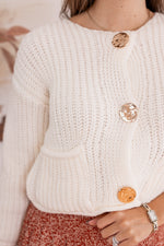 beige cropped chunky sweater cardigan