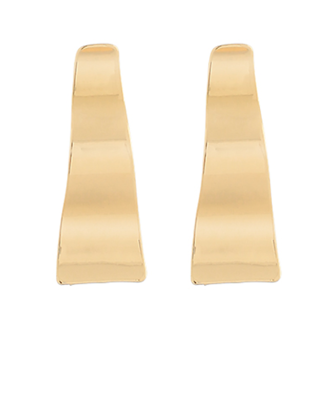 wavy bar gold earrings