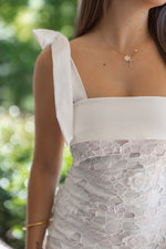 lace crochet off white maxi dress