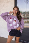 sequin witch ghost halloween pullover top