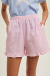 Pink Seersucker Shorts