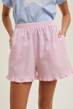Pink Seersucker Shorts
