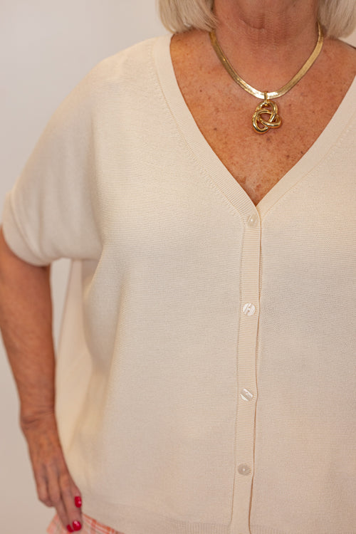 Everyday Essential Cream Cardigan Top