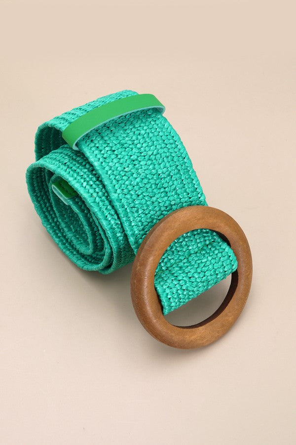 teal woven belt